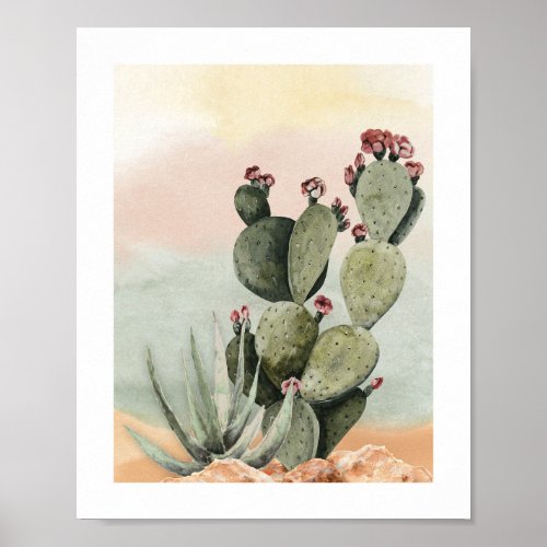 Boho Cactus Nursery Poster