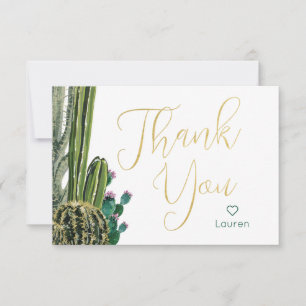 Boho Cactus Personalized Thank You Card