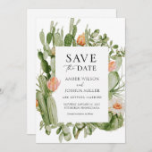 Boho Cactus Save the Date Invitation (Front/Back)