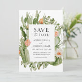 Boho Cactus Save the Date Invitation (Standing Front)