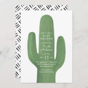 Boho Cactus Southwestern Baby Shower Invitation