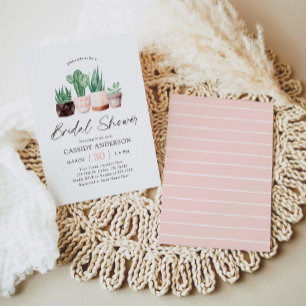 Boho Cactus Succulent Bridal Shower Invitation