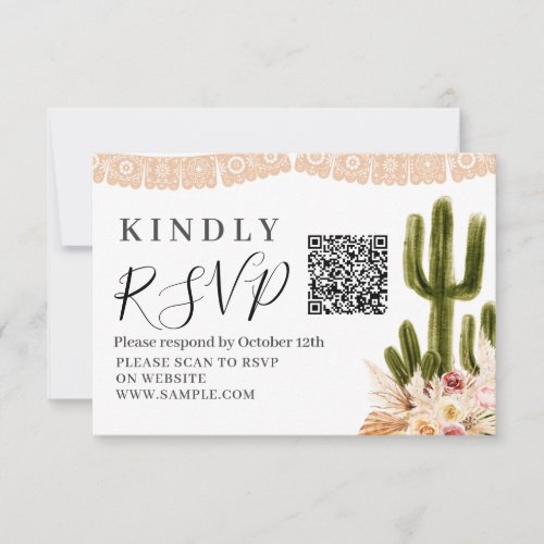 Boho Cactus Taco Bout Love Baby Shower Rsvp Card