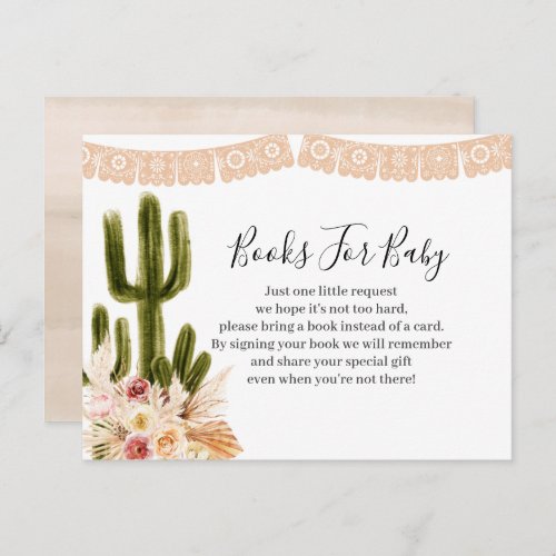 Boho Cactus Taco bout love Flowers Books for baby Invitation Postcard