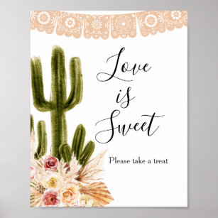 Boho Cactus Taco Bout Love is Sweet Sign