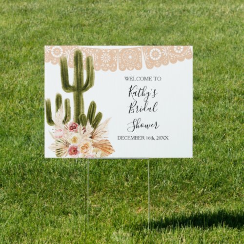 Boho Cactus Taco Bout Love Welcome Banner Sign