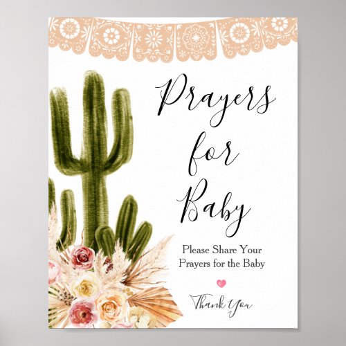 Boho Cactus Taco Bout Prayers for Baby Sign