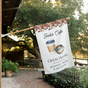 Boho café garden flag Coffee Business