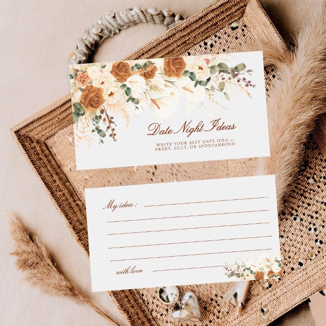 Boho Calla Lilies Date Night Ideas Mini Ticket Note Card (Creator Uploaded)