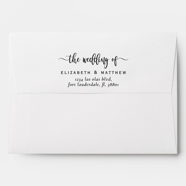 Boho Calligraphy Wedding Invitation Envelope (Back (Top Flap))