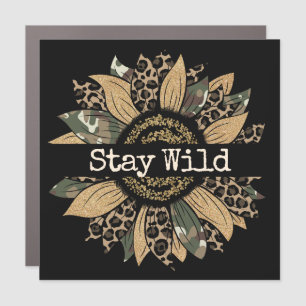 Boho Camoflage Sunflower Car Magnet