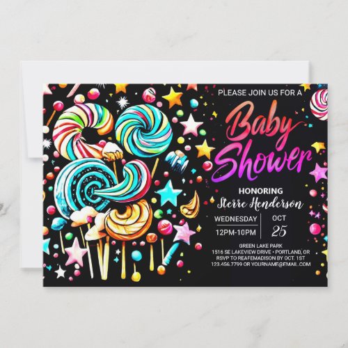 Boho Candyland Serenity Baby Shower Invitation
