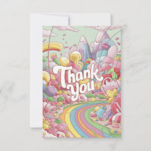Boho Candyland thank you card