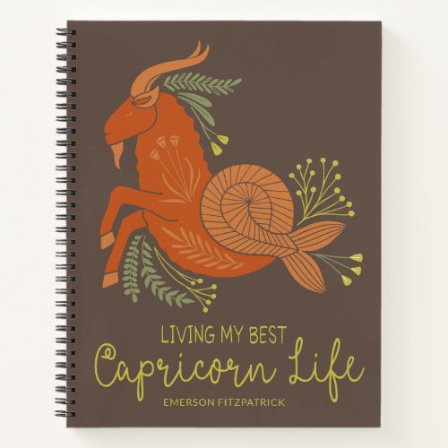 Boho Capricorn All Editable Colors Zodiac Journal