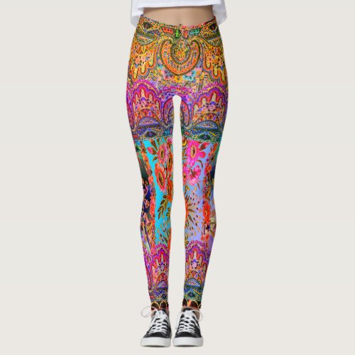 Boho Caravan Floral Leggings