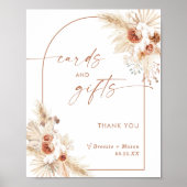 Boho Cards and Gifts Sign | Arch Pampas Grass (Front)