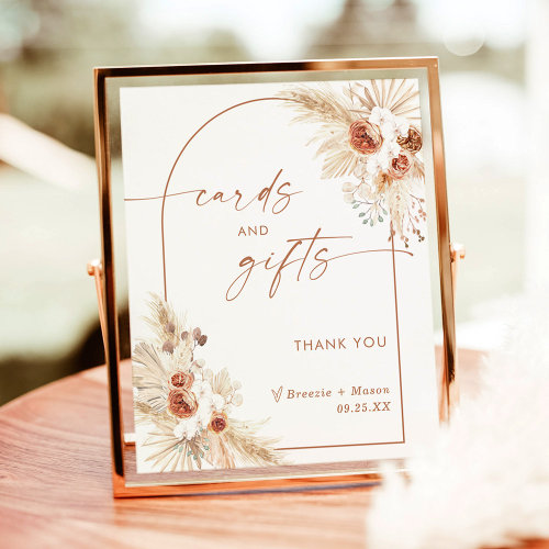 Boho Cards and Gifts Sign | Arch Pampas Grass