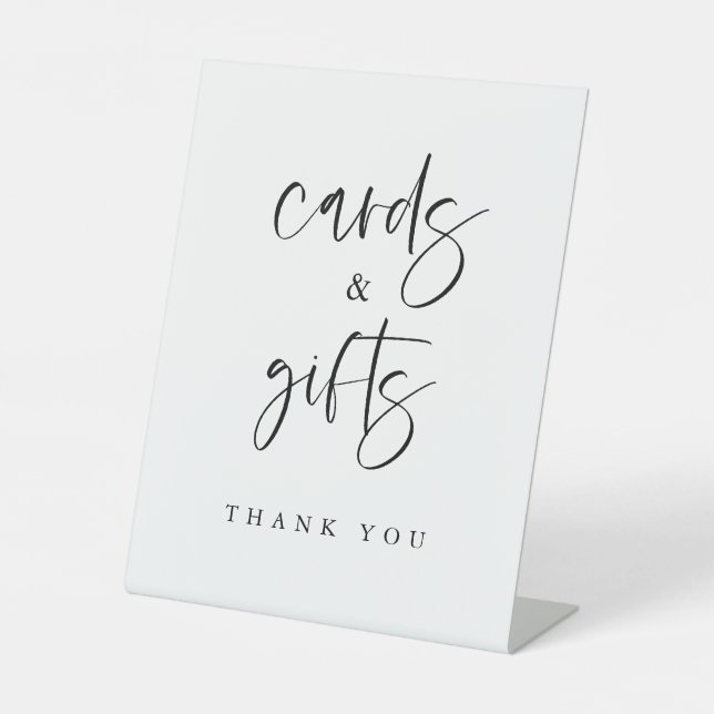 Boho Cards & Gifts Table Pedestal Wedding Sign (Front)