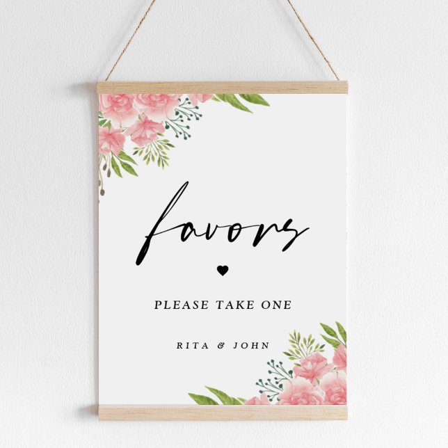 Boho Carnation Favor Wedding Table Sign (Creator Uploaded)