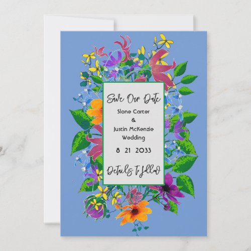 Boho Casual Elegant Summer Floral Save The Save The Date