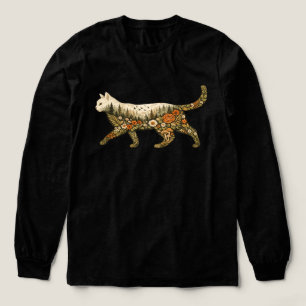 Boho Cat Floral — Cat Lover with Plants Trees Tri-Blend Shirt