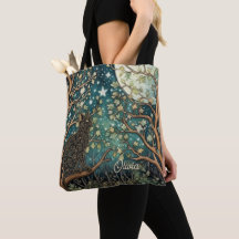 Boho cat starry night sky woodland forest