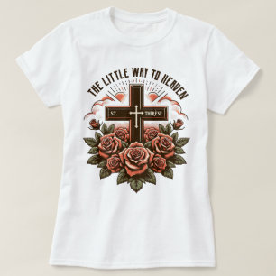 Boho Catholic St. Therese Little Way Traditional T-Shirt