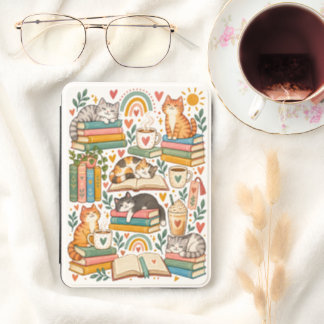 Boho Cats Books and Coffee Kindle Cover