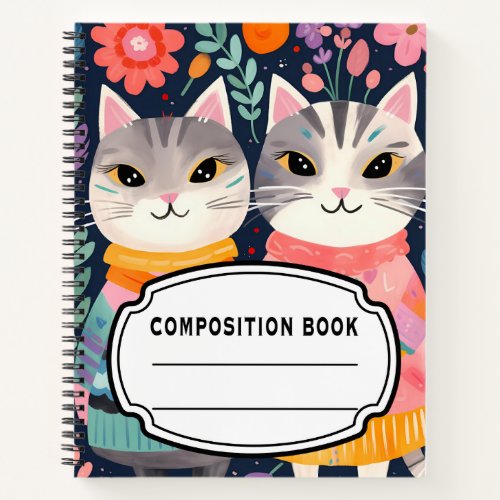 Boho Cats Composition  Notebook