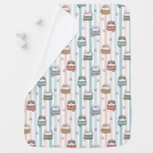 Boho Cats Tribal Pattern Baby Blanket