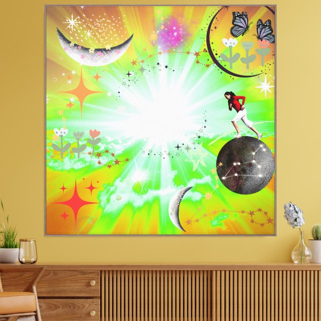 Boho Celestial Canvas Print (Insitu(LivingRoom))