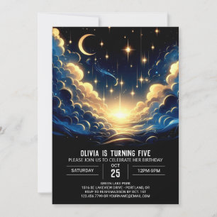Boho Celestial Digital Birthday Invitation