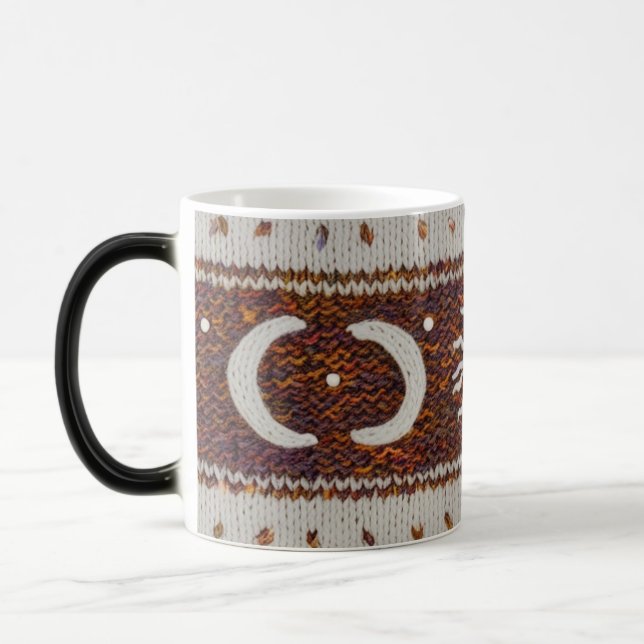 Boho Celestial Feather Knit Color Morphing Mug (Left)