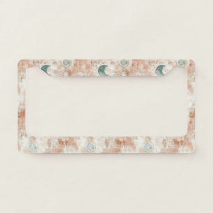 Boho Celestial Floral Moon Pattern (10) License Plate Frame