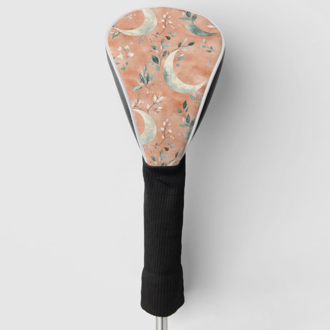 Boho Celestial Floral Moon Pattern (5) Golf Head Cover (Front)