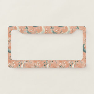 Boho Celestial Floral Moon Pattern (5) License Plate Frame