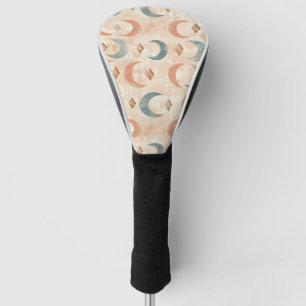 Boho Celestial Floral Moon Pattern (6) Golf Head Cover