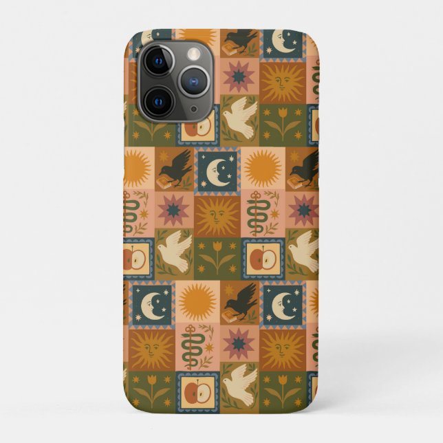 Boho Celestial | Retro Sun & Moon Case-Mate iPhone Case (Back)