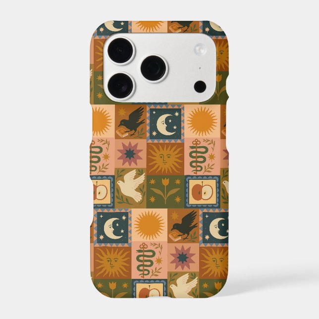 Boho Celestial | Retro Sun & Moon Iphone Case (Back)