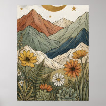 Boho Celestial Starry Mountain Succulent