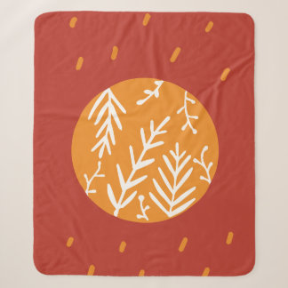 Boho Celestial Sun Botanical Leaf Pattern Blanket
