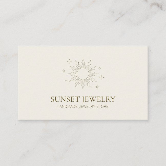 Boho Celestial Sun Handmade Jewelry Designer Business Card