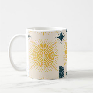 Boho Celestial Sun Moon Pattern  Coffee Mug