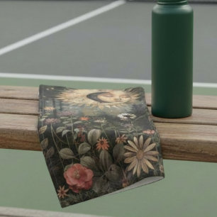Boho Celestial Sun Moon Wildflower Garden Sports Hand Towel