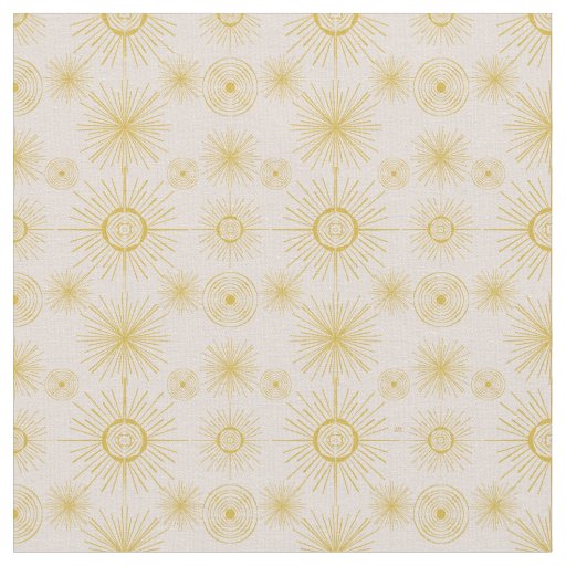 Boho Celestial Sun Stars Ivory Pattern Fabric