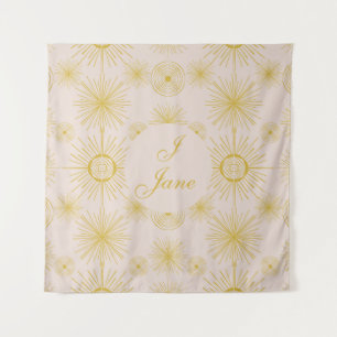 Boho Celestial Sun Stars Personalized Ivory Tapestry