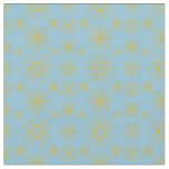 Boho Celestial Sun Stars Sky Blue  Fabric