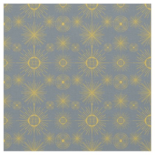 Boho Celestial Sun Stars Vintage Pattern Fabric