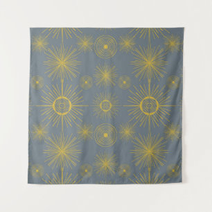 Boho Celestial Sun Stars Vintage Pattern Tapestry