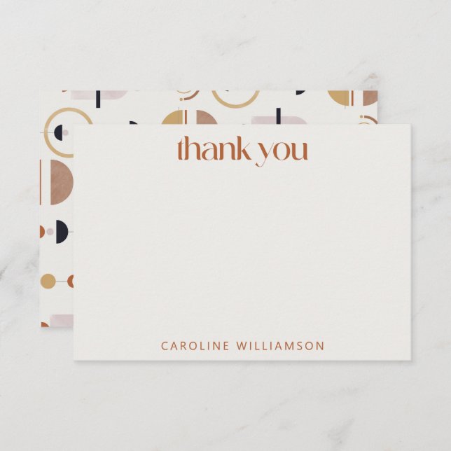 Boho Celestial Terracotta Personalized Stationery  Thank You Card (Front/Back)